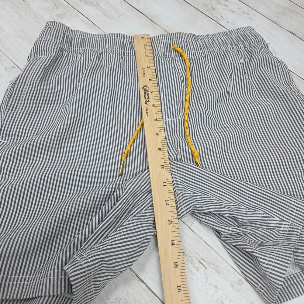 Five Four‎ Swim Trunks Mens 31 Blue White Striped Modern Mesh Lined Drawstring